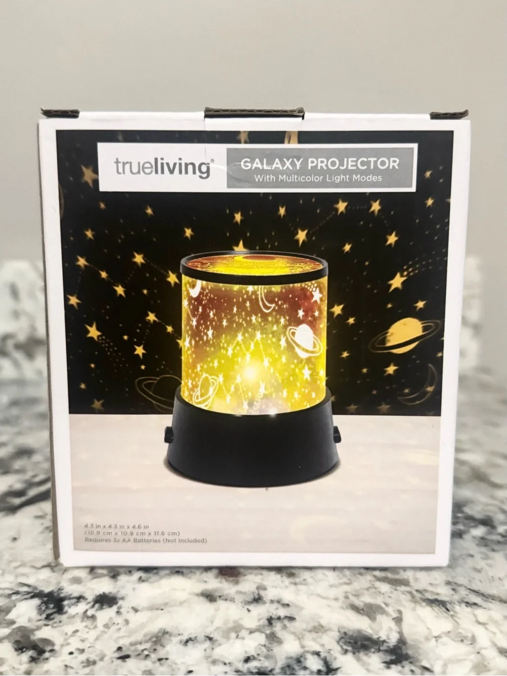 Galaxy Projector Lantern - Black with Yellow Star Display